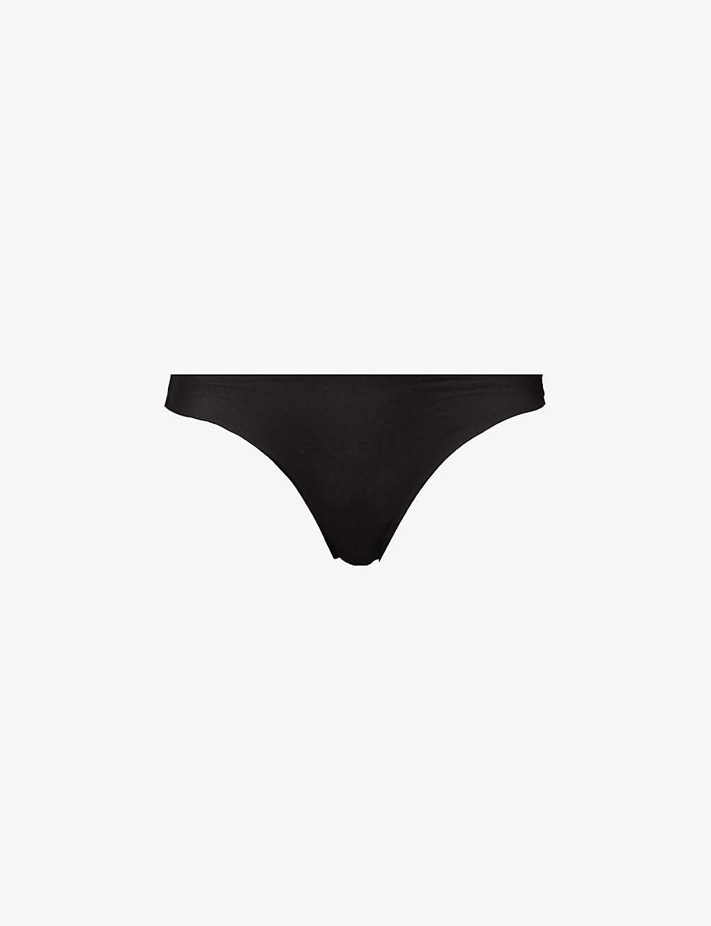 Shop Hanro Invisible Cotton Low-rise Cotton-jersey Thong In Black