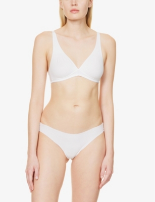 Shop Hanro Invisible Cotton Low-rise Cotton-jersey Thong In White