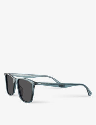 Shop Oliver Peoples Mens Blue Ov5419su Lachman Sun Acetate Glass Square-frame Sunglasses