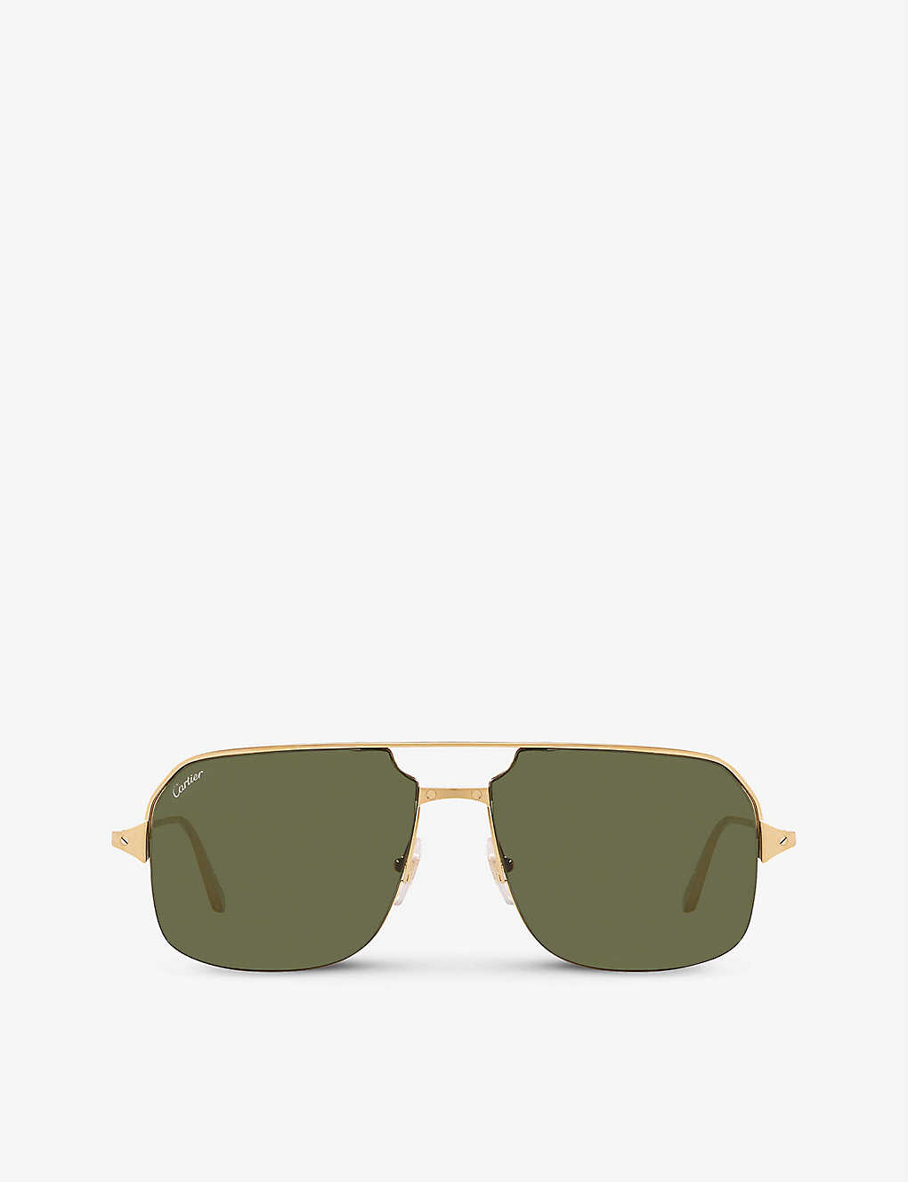Cartier Ct0230s Metal And Acetate Square-frame Sunglasses In Gold