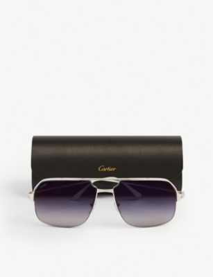 CARTIER: CT0230S caravan-framed metal sunglasses