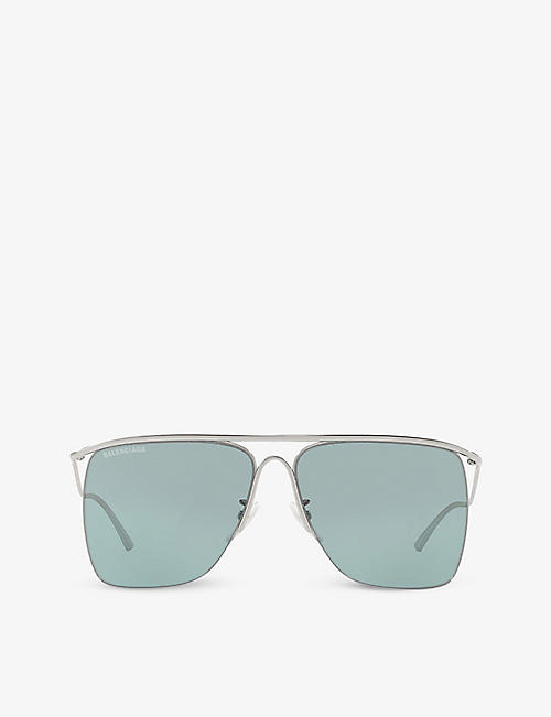 BALENCIAGA: BB0092S square-frame metal sunglasses