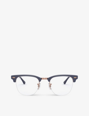 Ray Ban Rx3716vm Clubmaster Gaze Acetate Square Glasses Selfridges Com