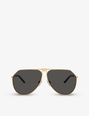 Dolce & Gabbana Dg2248 Pilot-frame Metal Sunglasses In Gold