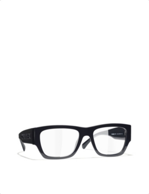 CHANEL: CH3387 branded-arms rectangle-frame glasses