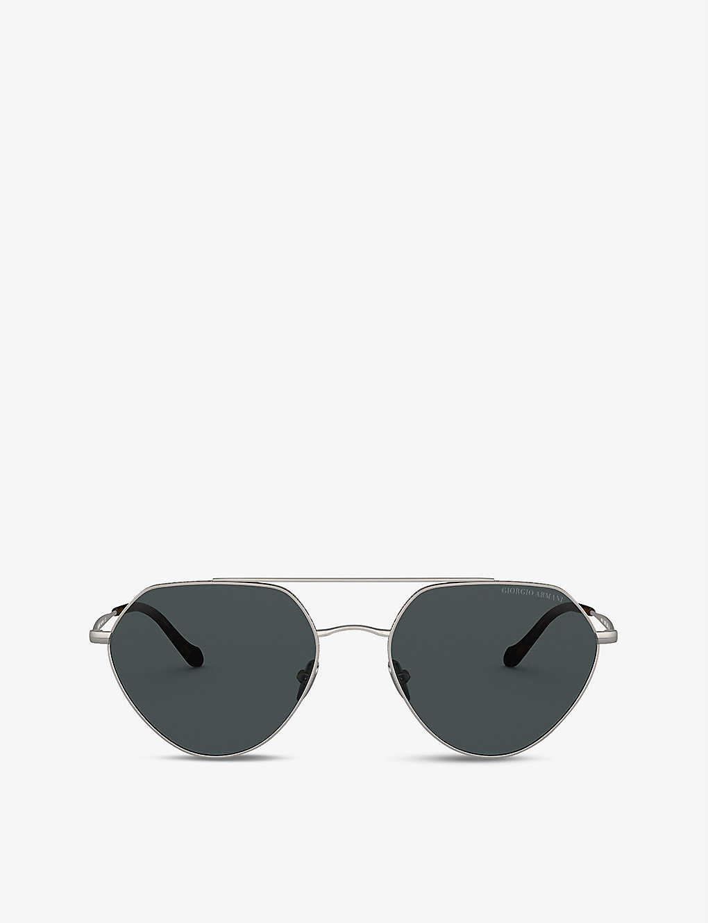 Giorgio Armani Womens Grey Ar6111 Irregular-frame Metal Sunglasses