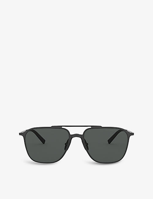 GIORGIO ARMANI: AR6110 58 steel square-frame sunglasses