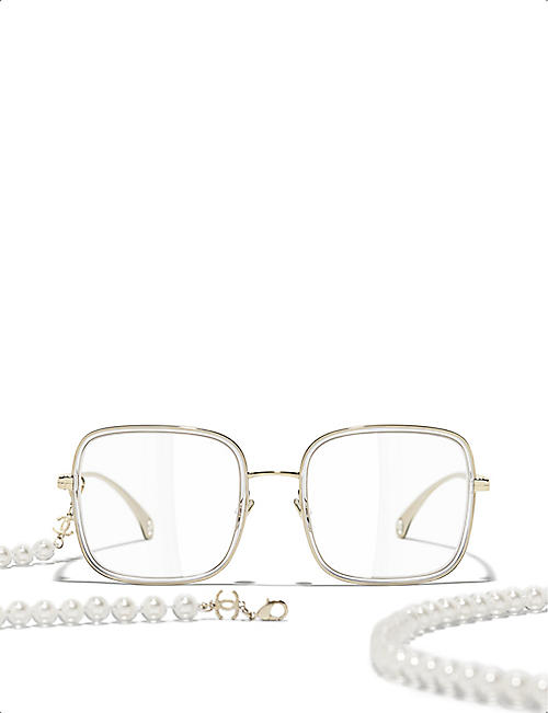 CHANEL Square metal eyeglasses