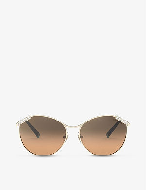 JIMMY CHOO - S56EJ5G Goldy round metal and acetate sunglasses