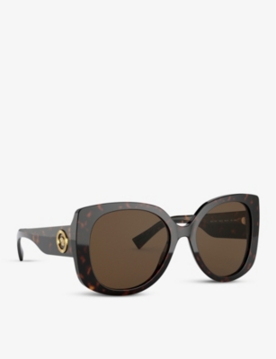 Shop Versace Womens Brown Ve4387 Square-frame Acetate Sunglasses