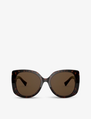 Shop Versace Womens Brown Ve4387 Square-frame Acetate Sunglasses