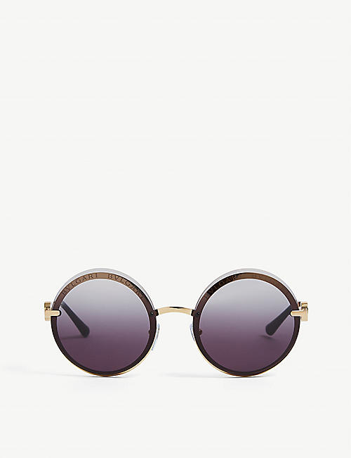 BVLGARI: BV6149B round-framed metal sunglasses