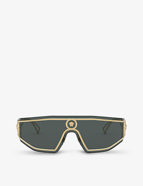 VERSACE: VE2226 wrap-around metal sunglasses