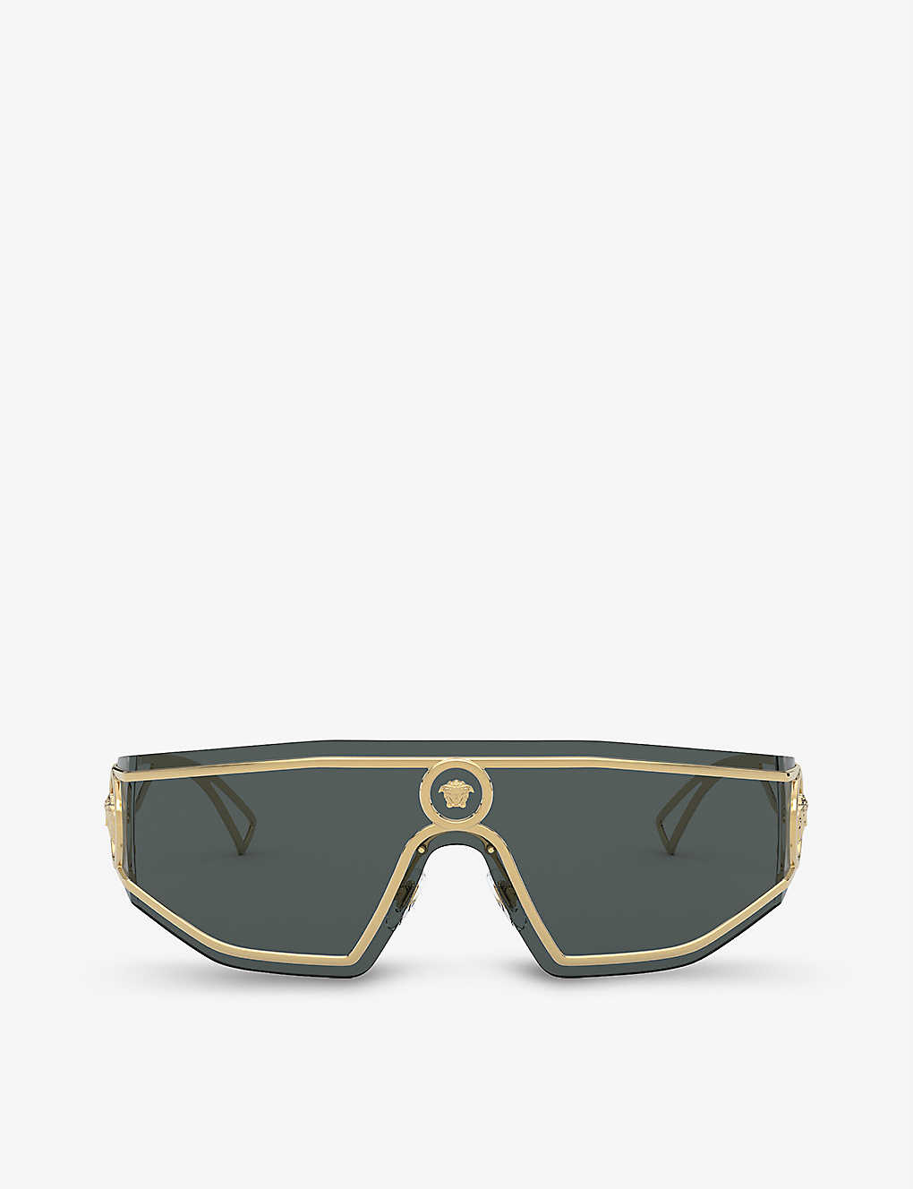 Versace Ve2226 Wrap-around Metal Sunglasses In Grey