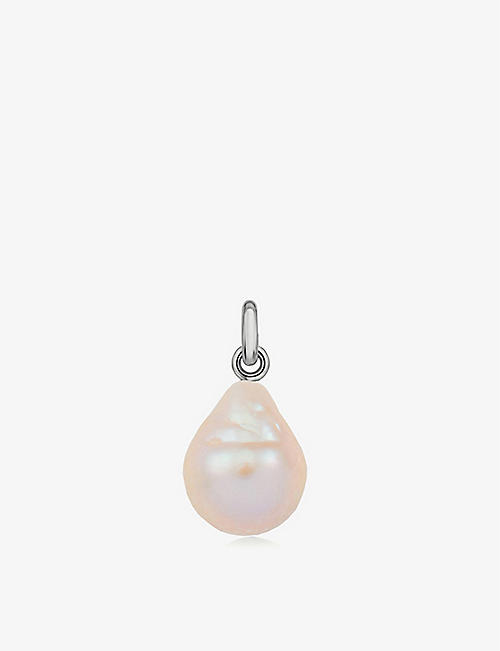 MONICA VINADER: Nura sterling silver and baroque pearl charm