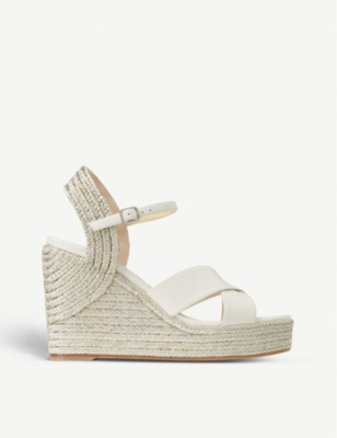 JIMMY CHOO: Dellena 100 leather wedge sandals