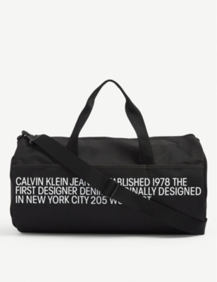 calvin klein black duffle bag