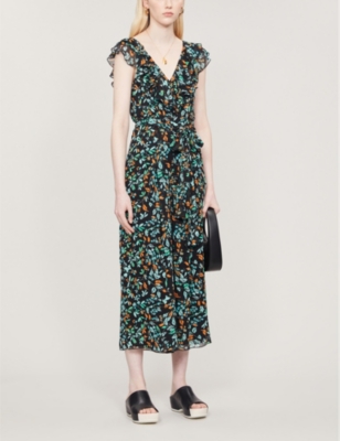 whistles black floral dress