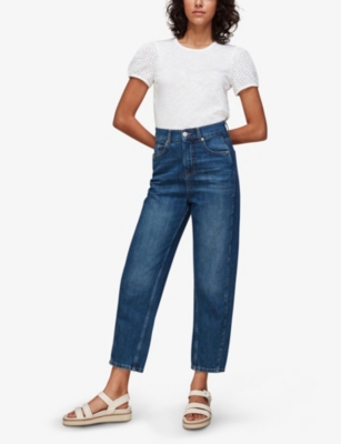 Broderie Anglaise-embellished cotton T-shirt