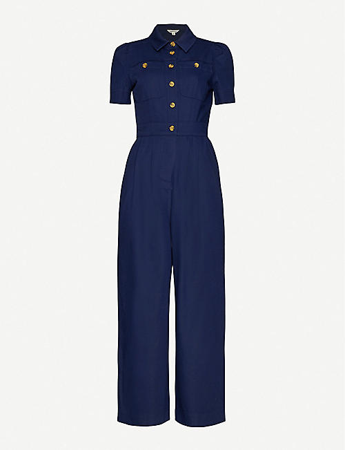 WHISTLES: Emma cotton-blend jumpsuit