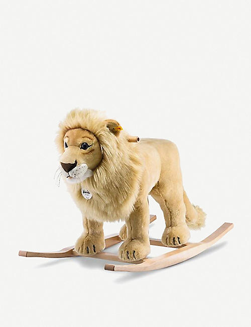 STEIFF: Leo woven riding lion rocker 44cm