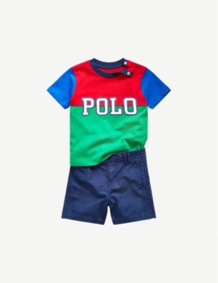 ralph lauren t shirt and shorts set