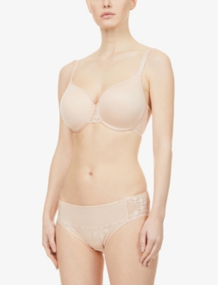 Chantelle Day To Night Padded Jersey Push-up Bra In Golden Beige