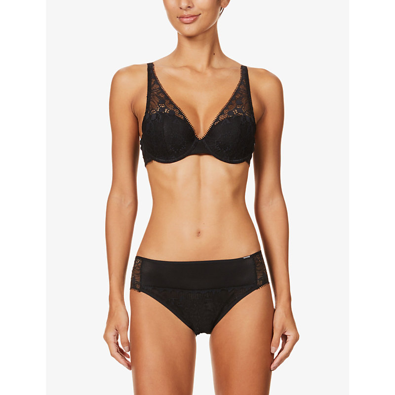 Shop Chantelle Day To Night Lace Spacer Bra In Black