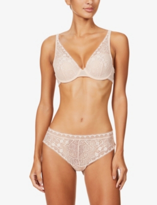 Chantelle Day To Night Lace Spacer Bra In Golden Beige