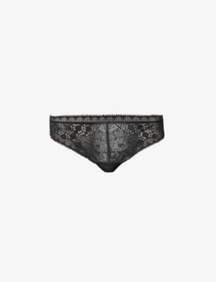 Chantelle Womens Black Day To Night Mid-rise Lace Briefs