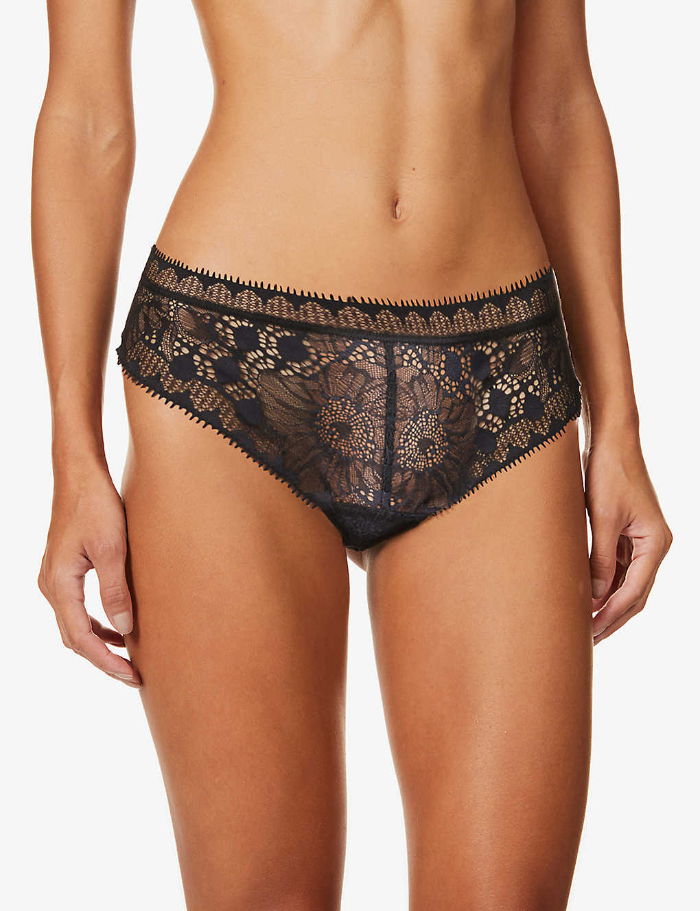 Chantelle Womens Black Day To Night Mid-rise Lace Briefs