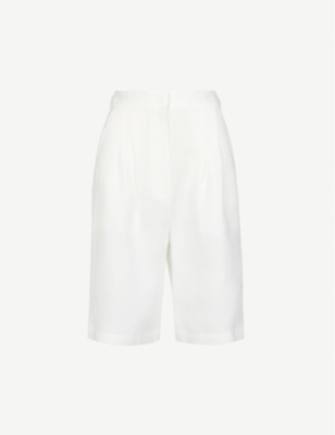 high rise linen shorts