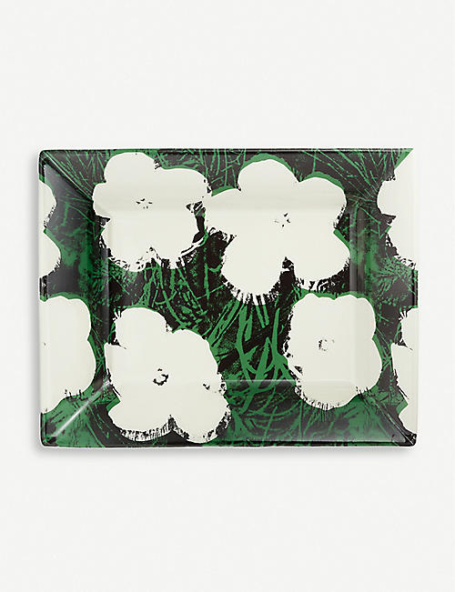 LIGNE BLANCHE: Andy Warhol Flowers tray porcelain tray 20cm x 16cm