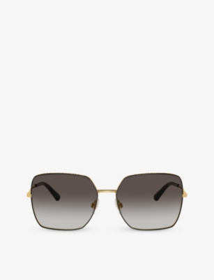 Dolce & Gabbana Dg2242 Square-frame Metal Sunglasses In Black