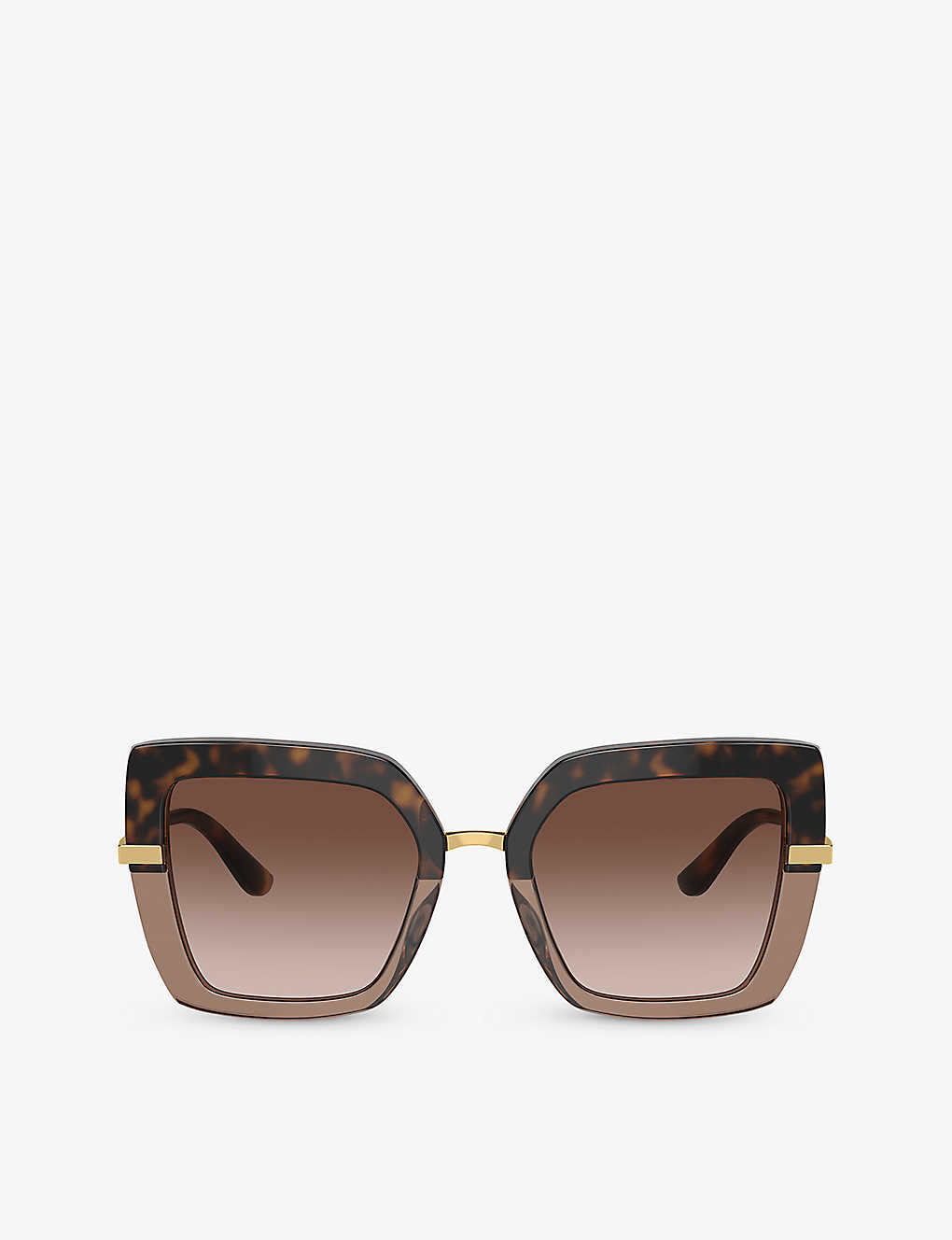 Shop Dolce & Gabbana Womens Brown Dg4373 Square-frame Acetate Sunglasses