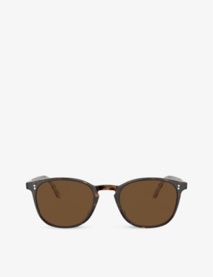 Oliver Peoples Ov53497su Finley Esq. Sun Round-frame Sunglasses In Brown
