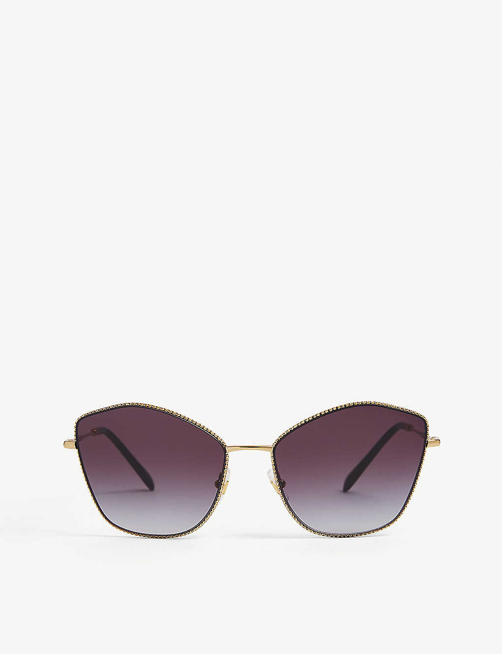Miu Miu Mu60vs Irregular-frame Metal Sunglasses In Gold