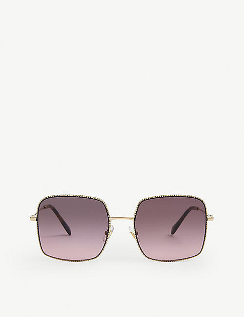 MIU MIU: MU61VS square-frame metal sunglasses