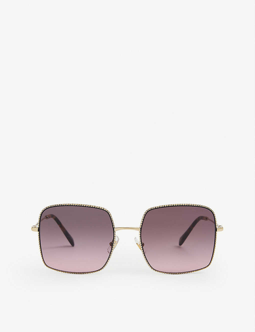 Miu Miu Mu61vs Square-frame Metal Sunglasses In Gold