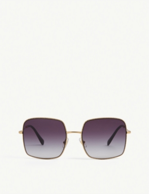 Miu Miu Womens Gold Mu61vs Square-frame Metal Sunglasses