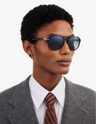 Persol X La Casa De Papel Po3235s El Profesor Sergio Sunglasses In Black