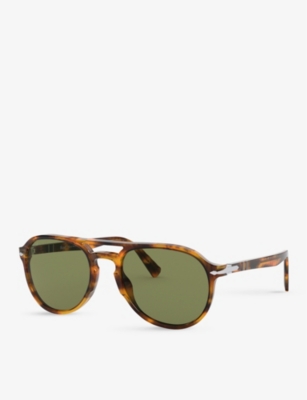 Shop Persol Womens Brown Po3235s Pilot-frame Acetate Sunglasses