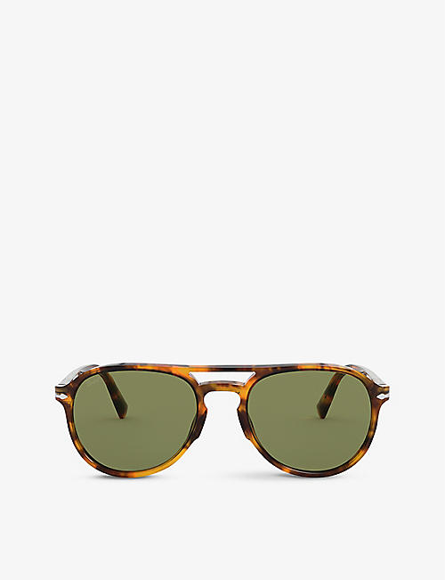 PERSOL: PO3235S pilot-frame acetate sunglasses