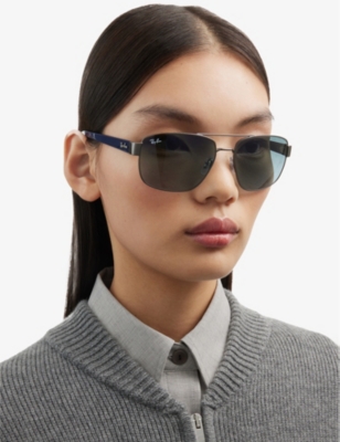 Ray Ban Ray-ban Womens Grey Rb3663 Aviator-frame Metal Sunglasses In Grey
