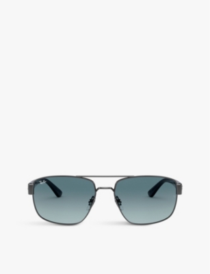 RAY-BAN: RB3663 aviator-frame metal sunglasses