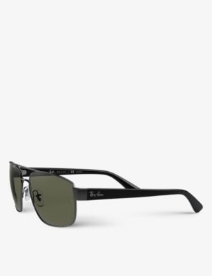 Ray Ban Rb3663 Metal Aviator-frame Sunglasses In Grey