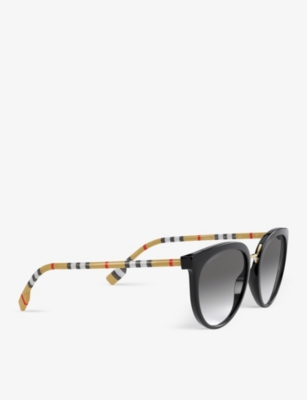 Shop Burberry Women's Black Be4316 Phantos-frame Acetate Sunglasses