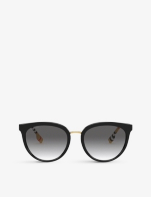 Burberry Womens Black Be4316 Phantos-frame Acetate Sunglasses