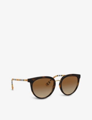 Shop Burberry Women's Brown Be4316 Phantos-frame Sunglasses