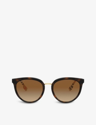 Shop Burberry Women's Brown Be4316 Phantos-frame Sunglasses